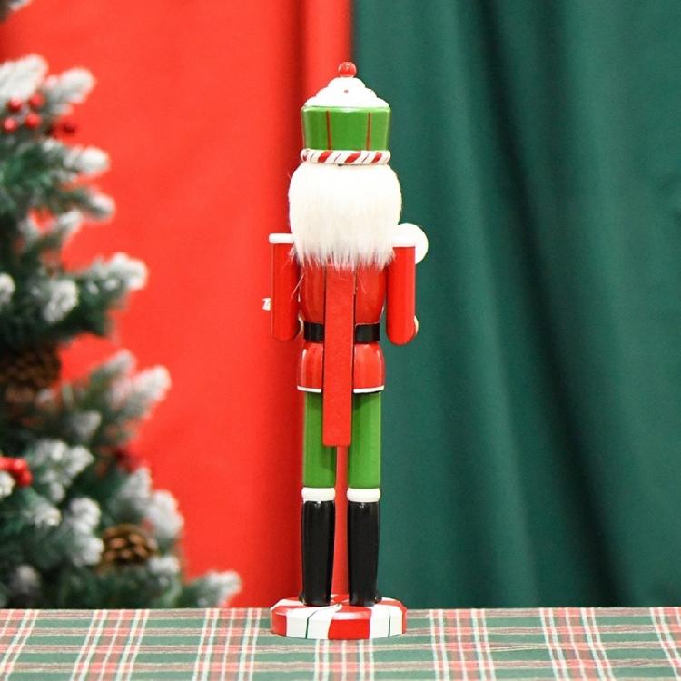 Decorative Wood Nutcrackers Santa with Decorative Swirls Candy for Holidays