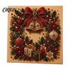 Artistic Relaxation Activities Christmas Faux Pearl Art Kit, Tree Wreath Painting DIY Craft Projects Sparkling Diamond Kit for Adults, Holiday