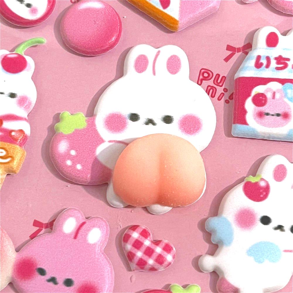 Discover Intime Cartoon Animal Gentle And Adorable Butt Squishy: Kids' 3D Foam Stress Relief Puffy Stickers Great For Daily Use Perfect For Gifting