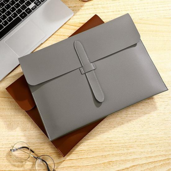 Faux Leather Document Bag Large Capacity Lightweight Waterproof Document Organizer Business Students Portable File Holder with Secure Closure