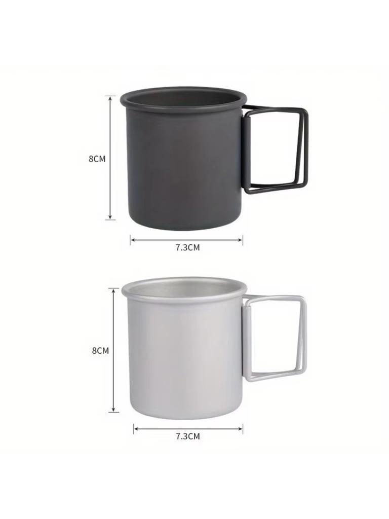 Wholesale Outdoor Camping Cup With Foldable Handle Portable Ultra-light Aluminum Alloy Mug For Outdoor Hiking Cooking 300ml