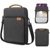 14 Inch Vertical Laptop Bag with Flat Inner Compartment - Waterproof Padded Shoulder Bag, Multi-Functional Storage Organizer