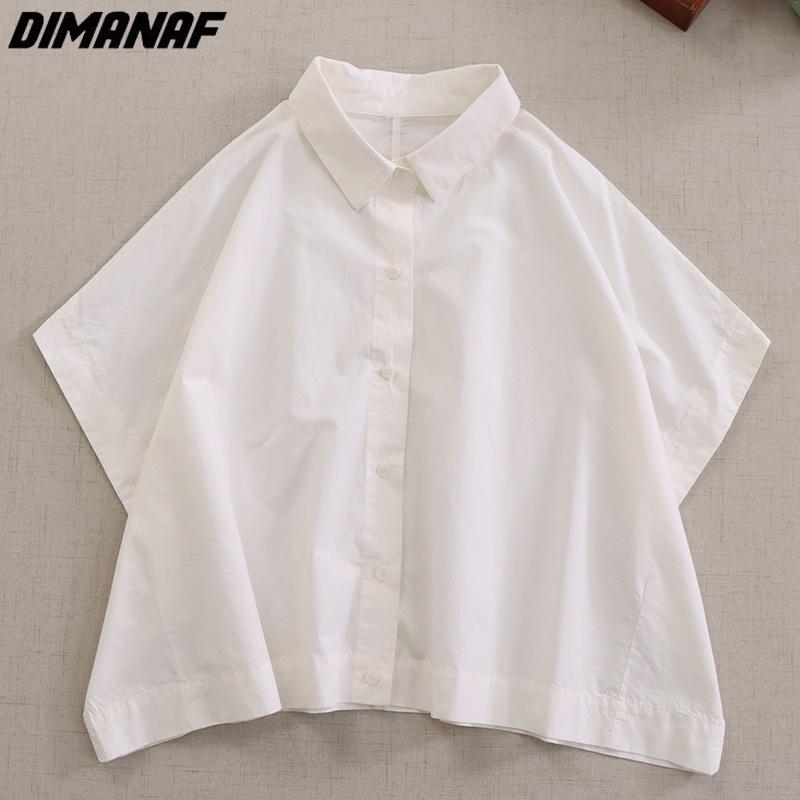 

DIMANAF 2023, летняя женская блузка больших размеров, однотонные топы, футболки, свободная повседневная одежда с принтом, рукавами «летучая мышь», квадратный воротник One Size белый