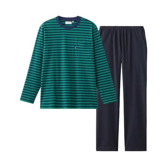 GUNZE Room Wear Men s Long Sleeve Long Pants T-shirt Striped Men s