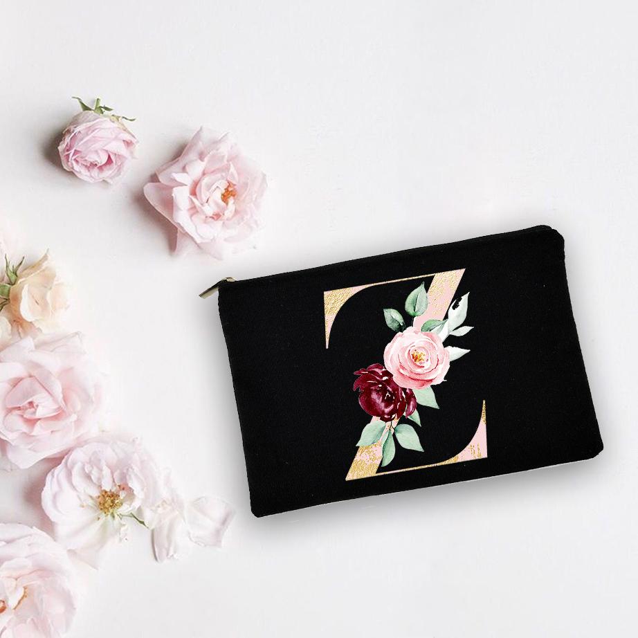 

Персонализированные белые косметички для подружек невесты, алфавитные цветы, косметичка для невесты, свадебная косметичка, органайзер для туалетных принадлежностей, сумка для предложения, подарки