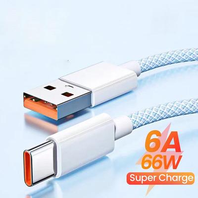 6A 66W Super Flash Fast Charging Cable Type C IP Android Micro Data