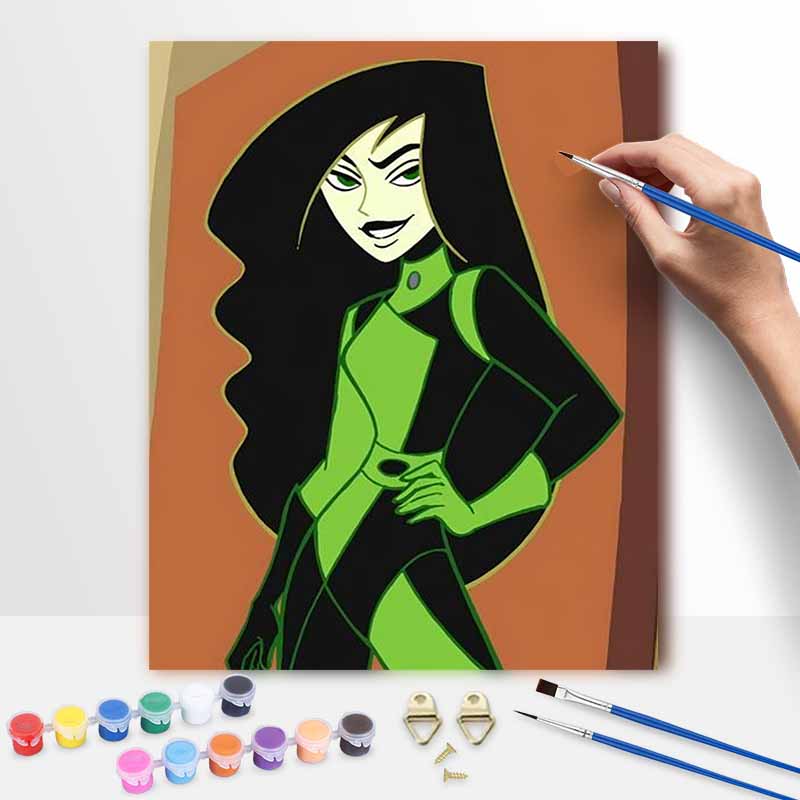 Disney Shego Kim Possible oil painting by numbers art kit. handmade diy painting home decoration gifts 20x30cm