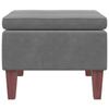 Vidaxl Footstool with Wooden Legs, Dark Gray, Upholstered In Velvet