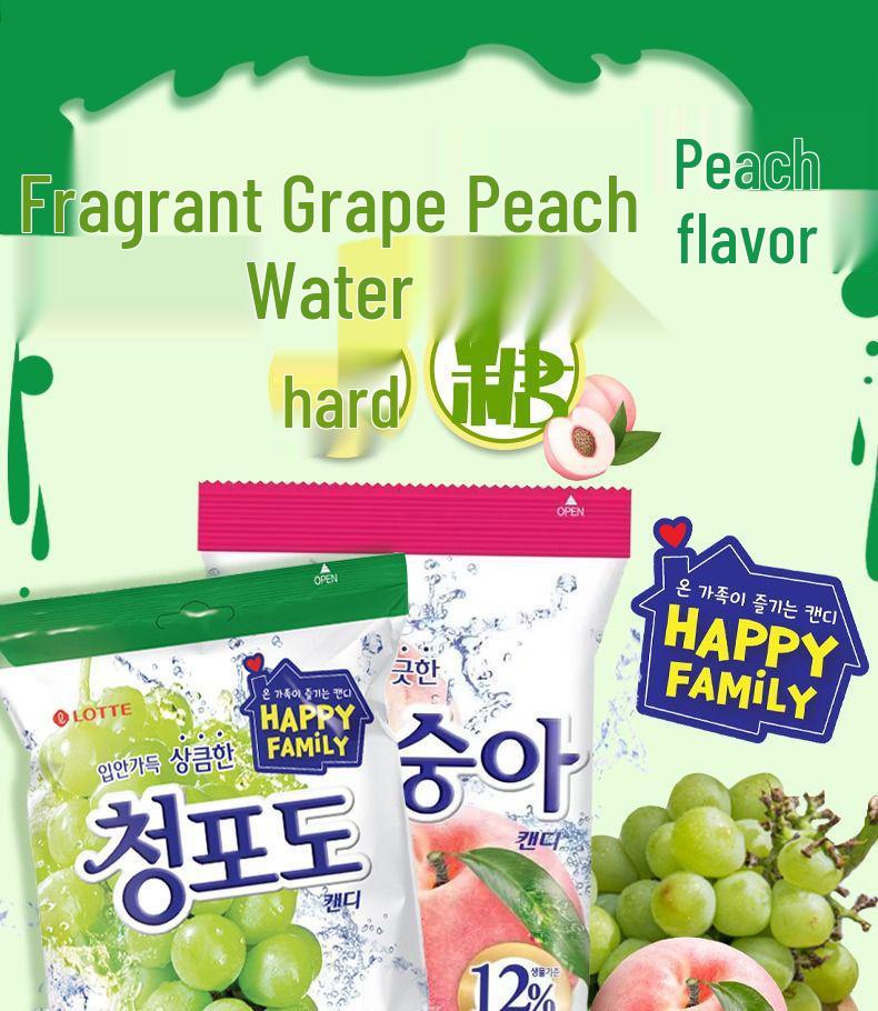Lotte Green Grape & Peach Hard Candy Snacks - Imported Korean Treats