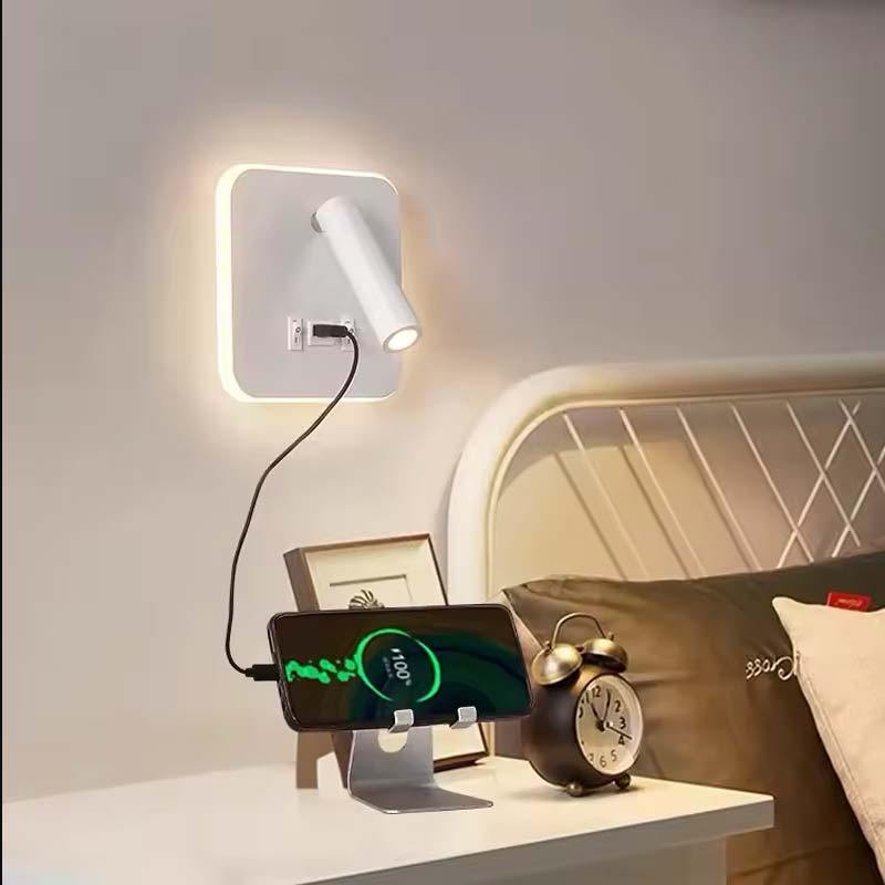 Minimalist LED Wall Mounted Reading Light Rotatable Bedside Wall Lamp Bedroom Decorative Wall Sconce Spotlight