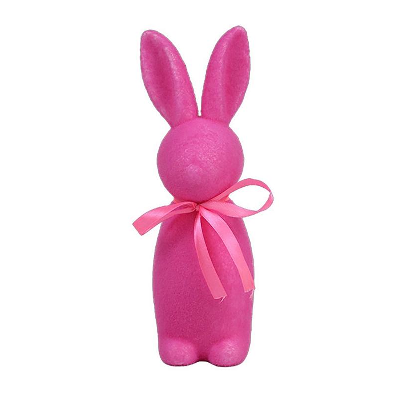 Easter Bunny Ornament Flocked Rabbit Statues Easter Decorations