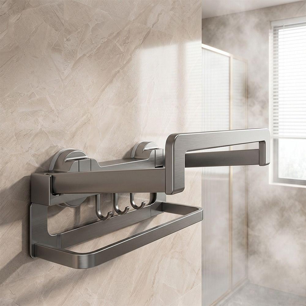 Suction Cup Type Suction Cup Wall Mounted Hook Wall Mounted Folding Punch-Free Washbasin Storage Rack Telescopic Multifunctional