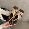 2025 Spring and Autumn New Fashion Versatile Flat Sandals Women's Outerwear Versatile French with Skirts Vintage Rome