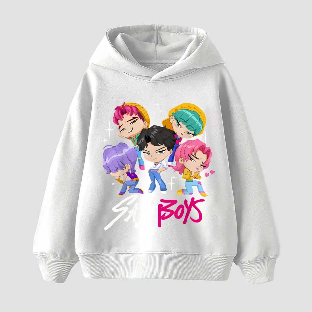 KPop Demon Hunter Rumi Derpy Cartoon Girls Boy Hooded Sweatshirt Warm Children's Korean Wave Fashion Casual Tops Clothing
