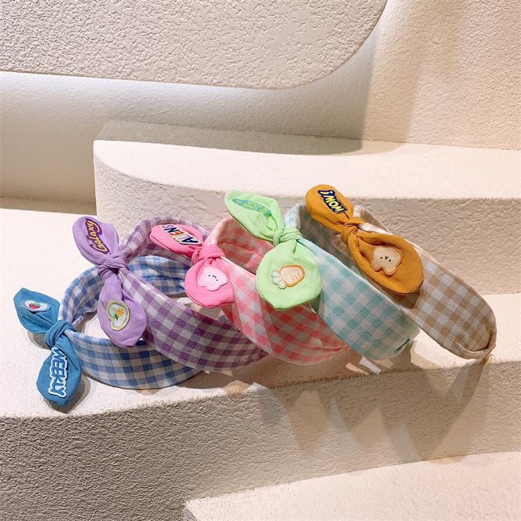 Koreanische Version Kinder Obst Cartoon Schleife Stirnband Mädchen Dreidimensionale Hasenohren Haarnadel Süßes Mädchen Breitkrempiges Stirnband