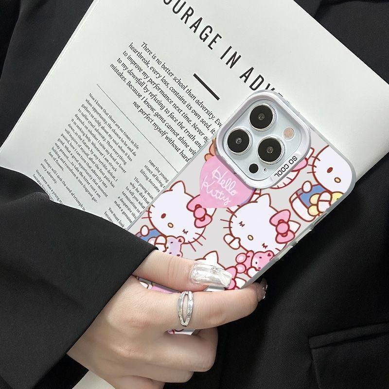 Explosive TEMU/Xiyin/TikTok Sanlio TK cat Hello Kitty for Apple 16 mobile phone case iPhone 15