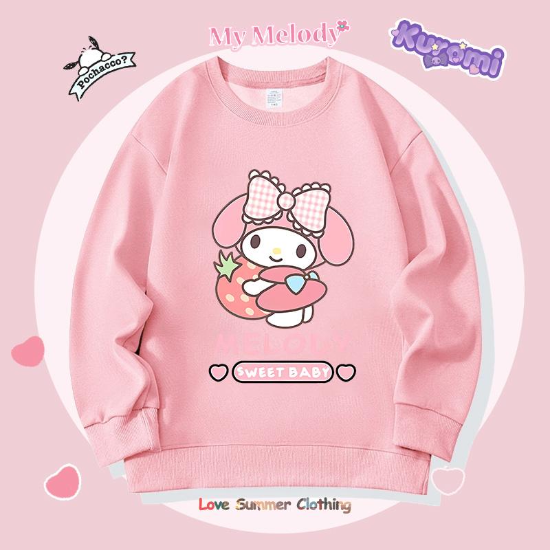 

Свитшот с круглым вырезом для девочек My Melody Sario Милый Худи Одежда Каваи Девочки Kuromi Свитшот Весенний Осенний Свитшот Детские Топы 160
