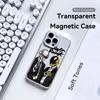 Band D-Daft Punk Phone Case For iPhone 17 16 15 14 13 12 Pro Max Plus With Magnetic Crystal Clear Case Wireless Charge