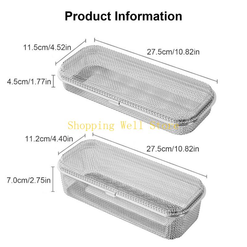 KX4B Stainless Steel Mesh Utensil Holder Kitchen Drying Rack Spoon Basket