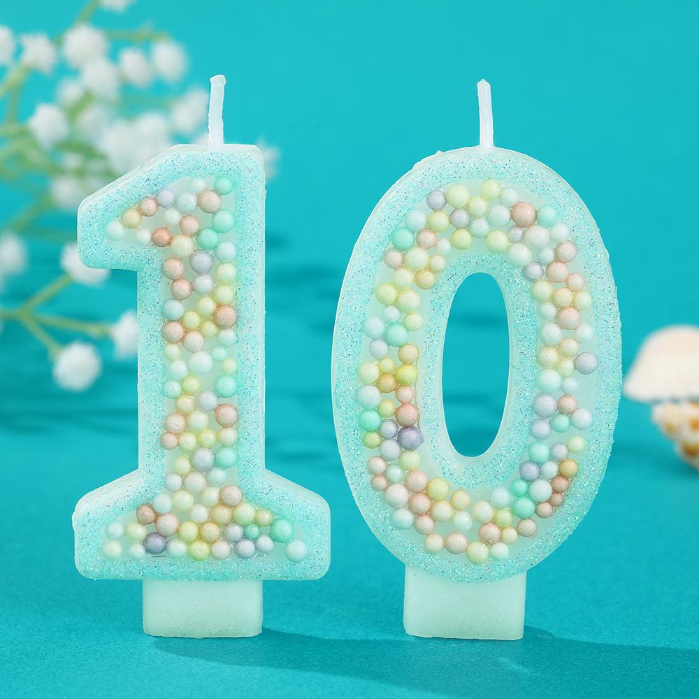 Macaron Colored Foam Balloon Number Candle - DIY Birthday Cake Decor