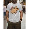 European sizes Men'S Funny Animal T-Shirt - Cute Capybara, Bears, Rabbits, Beavers with Party Hats
