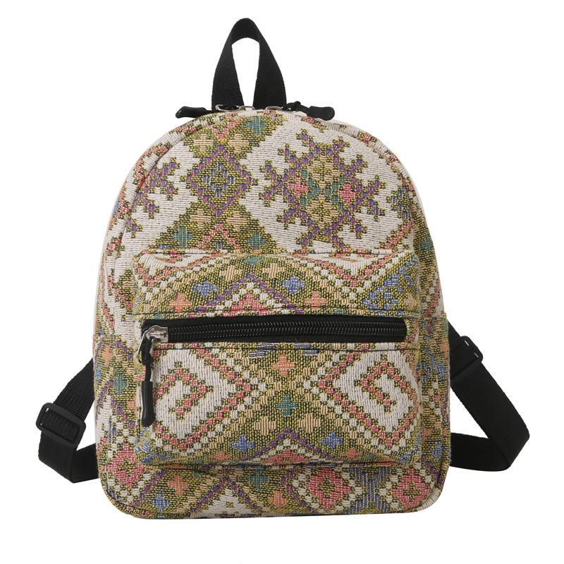 Large Capacity Canvas 2025 New Retro Ethnic Style Large Backpack Women's Business Trip Three-purpose Crossbody Backpack