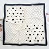 New 71CM Size Black Polka Dot Small Square Scarf Summer Women's Decorative Bag Versatile Fashion Thin Neck Silk Scarf