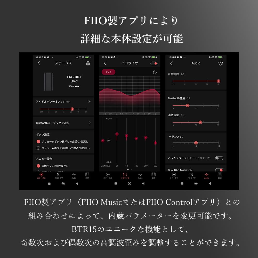 FIIO BTR15 [Japan Serial Number Included] Bluetooth Receiver, USB DAC, Headphone Amplifier, aptX LL Adaptive HD, LDAC Codec, Wireless (Dark Blue)