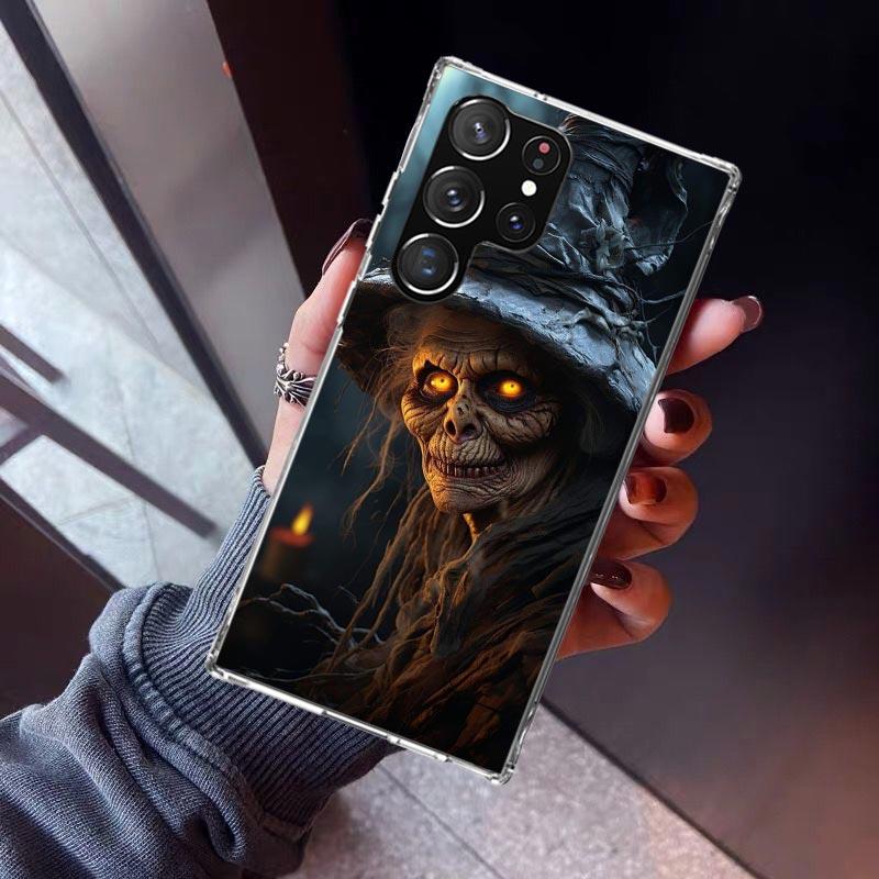 Halloween Moon Witch Horror Phone Case For Samsung Galaxy S23 S24 S25 Edge S26 Ultra S22 + S21 Plus S20 FE Cover Silicone Print