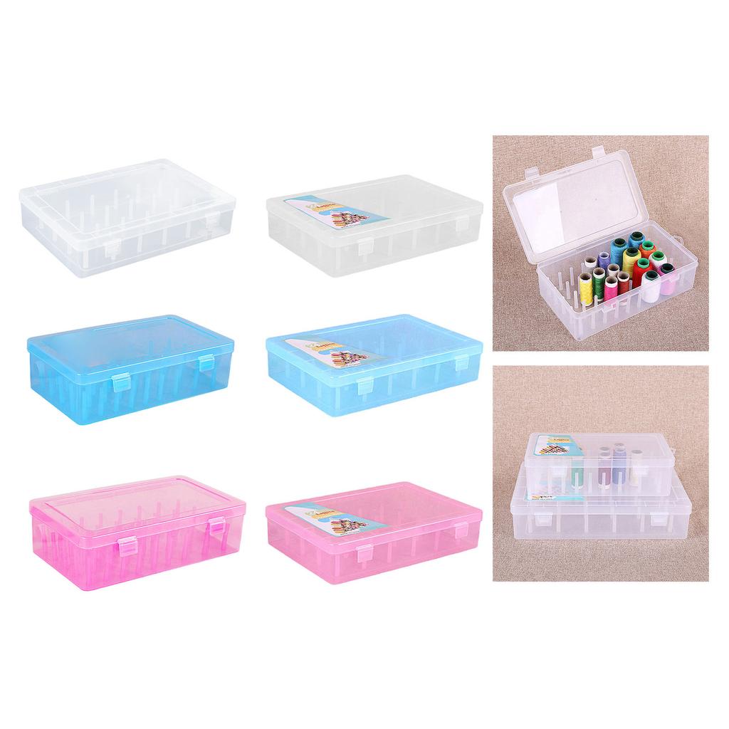 Clear Thread Spool Box 42 Spool Storage Case Thread Bobbin Storage Box Sewing Thread Organizers Container Sewing Supply