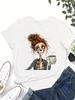 Vibrant Skull  Graphic Print Crew Neck T-Shirt Soft Breathable Short Sleeve Tee Women's Fashion Clothing for Everyday Wear