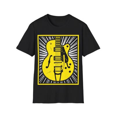 Retro Gitarre T-Shirt, Gitarrist Regular Fit T-Shirt, Geschenk für Rockmusik-Fans