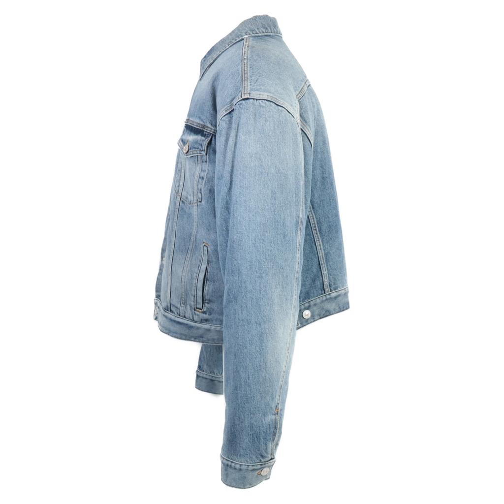 BALENCIAGA Domestic regular 657603 TJW73 Tiger Boa Distressed Denim Jacket 42 blueUsed