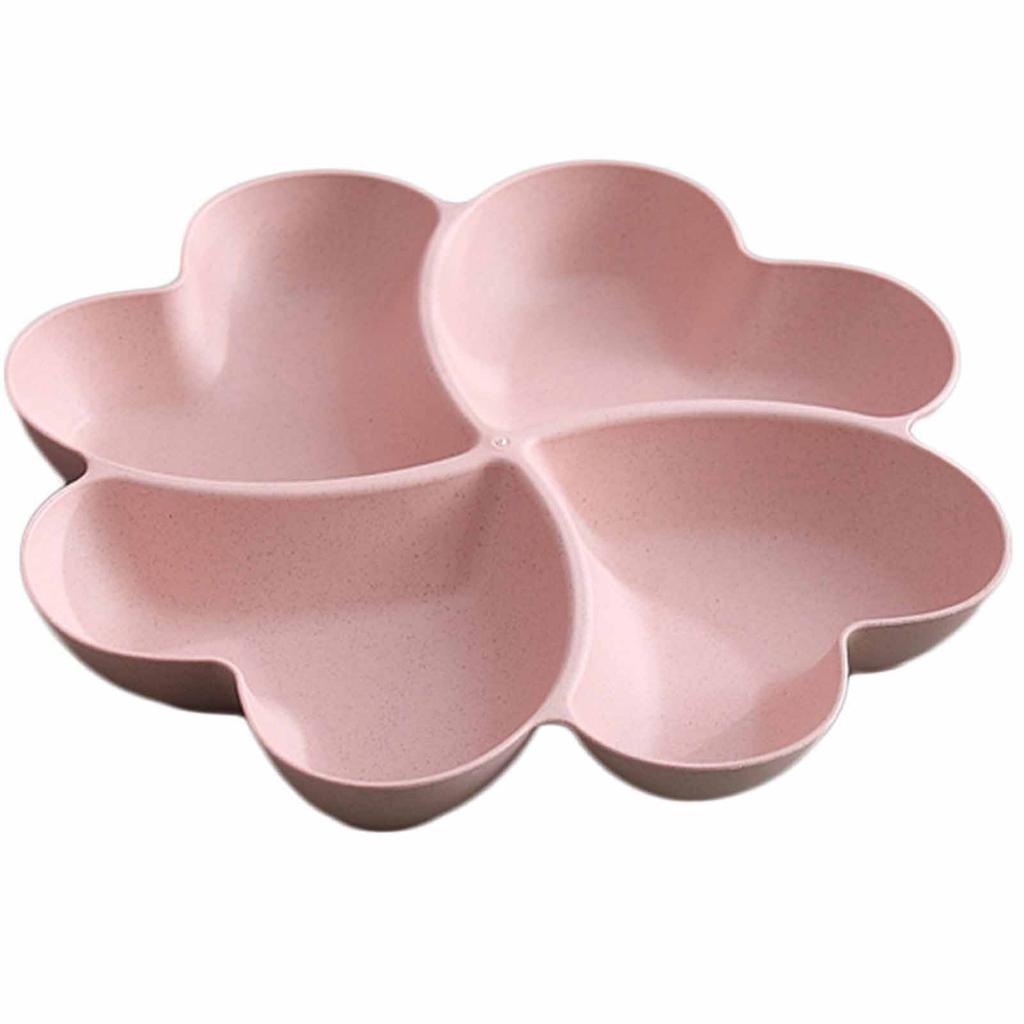 Herzförmiges Fach Vier-Blatt-Platte Mehrzweck-Obstaufbewahrungsschale für Wohnzimmer Dekorative Party-Dessert- & Trockenfruchtbehälter