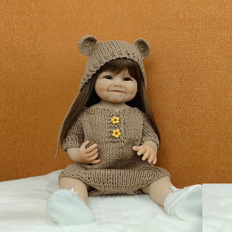 Full Silicone Baby Bebe Vinyl Toy Lifelike Reborn Dolls Realistic 50CM Newborn Girl Doll Princess Toddler Toy Gift