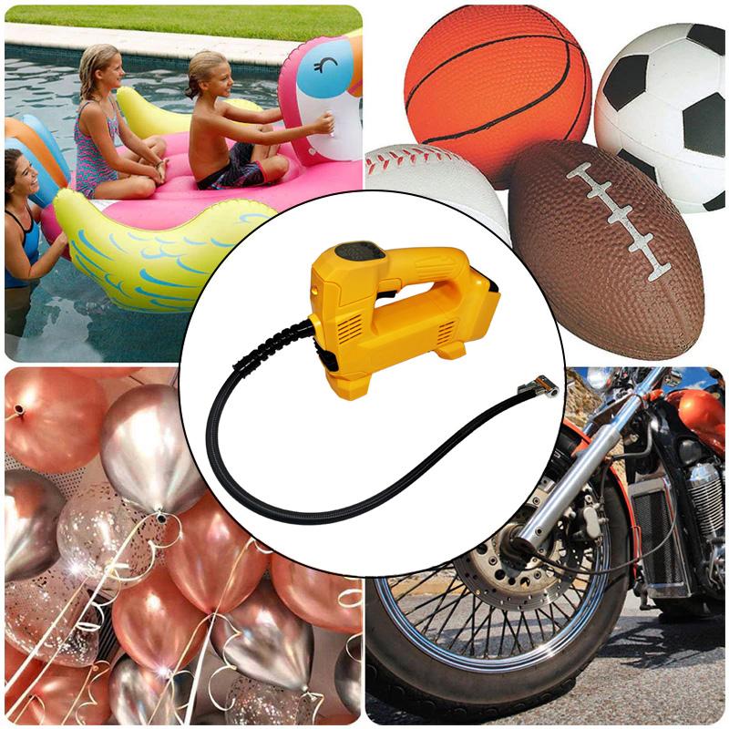 For Dewalt 18V 20V Battery Electric Air Pump Cordless Air Inflator Air Compressor with LED Light for Tire Pumping/Ball Inflation