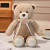 Adorable Ribbon Teddy Bear Plush Toy - Soft Hugging Pillow for Girls