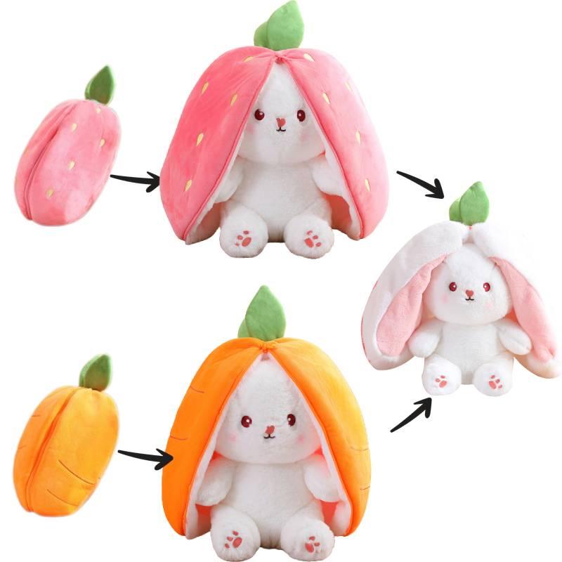 Adorable Transformable Fruit Rabbit Plush Toy