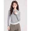 NOME Women's Faux Two-Piece Colorblock Long Sleeve T-Shirt