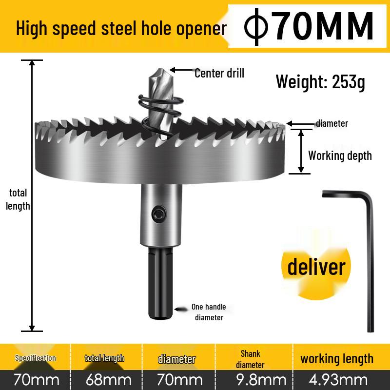 Stainless Steel High-Speed Hole Saw for Sheet Metal and Aluminum Drilling