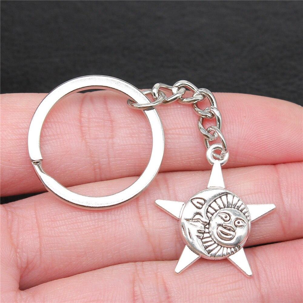 Schlüsselanhänger mit Sonnenmotiv, Zubehör für Schlüsselanhänger aus Metall zum Selbermachen