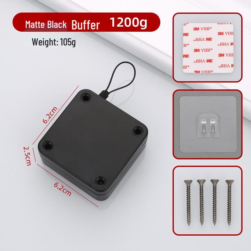 Retractable Steel Wire Automatic Door Closer - Hole-Free, Push-Pull Mechanism