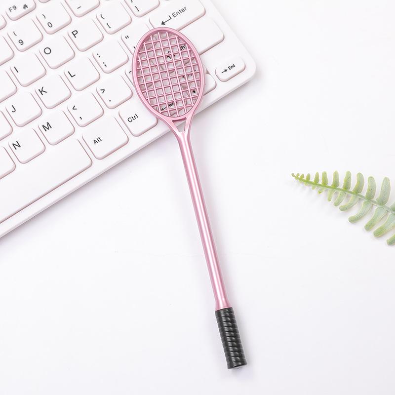 5 sztuk kreatywny projekt rakiety tenisowej śliczne Kawaii kolor metalu neutralne długopisy dla dzieci prezent szkolny DGYNIL0108C