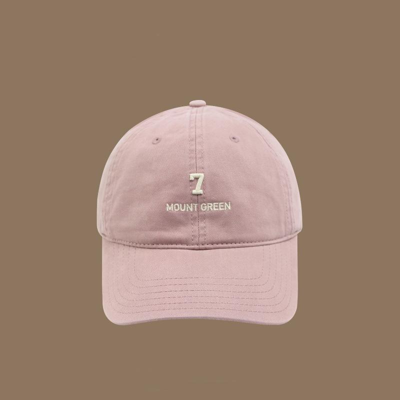 

Baseball cap women s big head circumference soft top wide brim hat men s face small versatile sports pure cotton cap tide Adjustable розовый