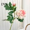 Elegant Home Floral Accents Artificial Peony Flower, Realistic 2 Heads Faux with 1 Bud, 29.9" Fake Silk Flower Arrangement Bouquet Stem for