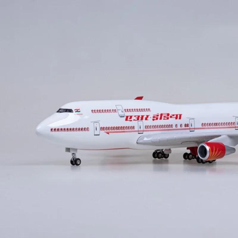 1:150 Scale 47cm 747 Aircraft Model Air India Boeing B747 Aircraft Model Die-Cast Resin Aircraft Decoration with LED Lights