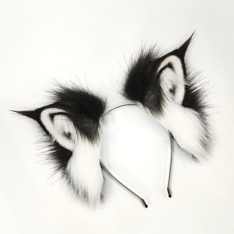 Handmade Plush Animal Ear Headband Cosplay Anime Convention Costume Accessory Fox Wolf Lynx Ears In Soft Faux Fur