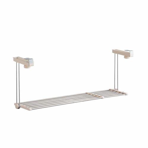 Bestco Stainless Steel Under-Cabinet Kitchen Rack, 1 Tier, Extendable Shelf, Warm Gray, NY-1005