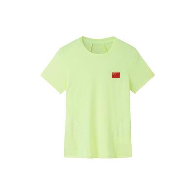 Champion Série Tous Temps Couleur Unie Drapeau National Col Rond Manches Courtes T-Shirt Hauts Femme Vert Pousse de Soja 162330116-6