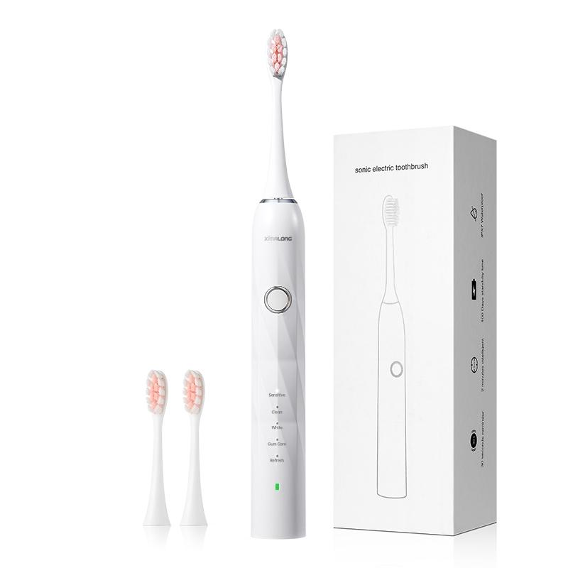 Black Cost -effective Oral Healthy Product High-quality 5 Modes Ultrasonic Electric Toothbrush Piano Process Design for Couple
